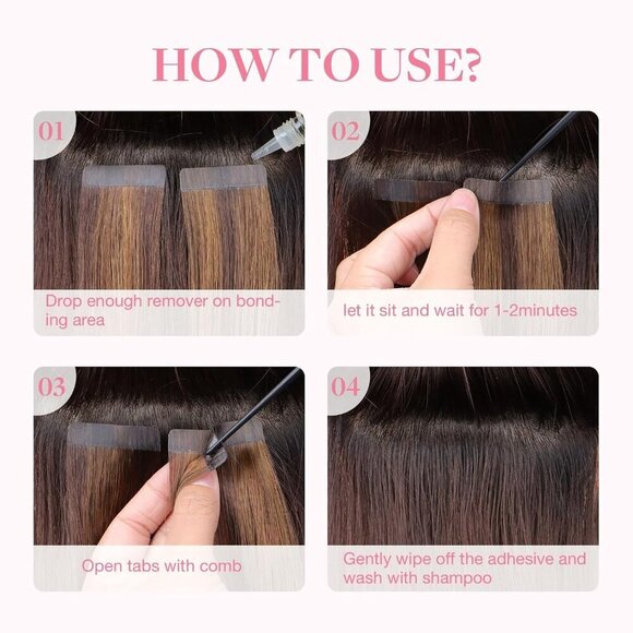 Tape in Extension Remover 30ml - Wig Glue & Hair Adhesive Remover - Picture 7 of 8